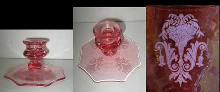 Lancaster Candlestick w/ Monongah Etch