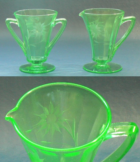 Lancaster # 652 Cream & Sugar w/ Unknown Cutting