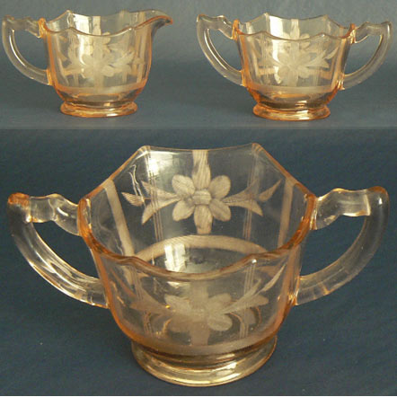 Liberty Works Egg Harbor Cream & Sugar w/ Flower Cutting