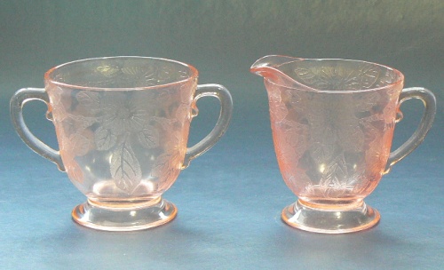 Macbeth-Evans Dogwood Footed Cream & Sugar