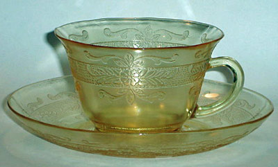 Macbeth-Evans S Pattern "Stippled Rose Band" Cup and Saucer