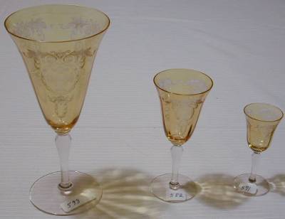Maryland Glass Co. Stems w/ Basket Etch