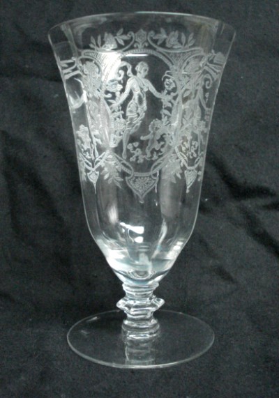 Maryland Glass Co. Goblet w/ Diana & Nymph Etch