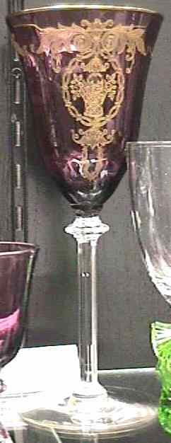 Potomac Amethyst Goblet w/ Gold Encrusted Etch