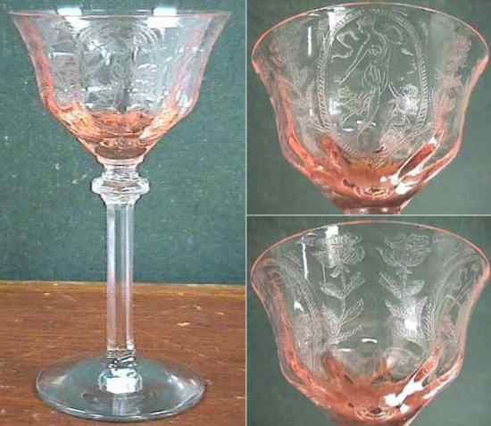 Potomac Glass Co. Stem w/ Cupid & Psyche Etch