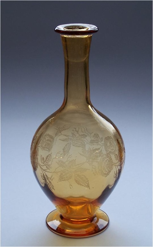 Seneca # 150 Decanter w/ #609 Rose Etch
