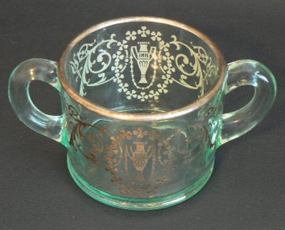 Standard # 647 Cream & Sugar w/ Grecian Urn Silver Overlay