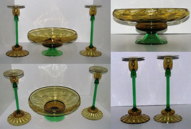 Steuben #6044 Console Set
