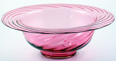 Steuben Spiral Optic Console Bowl