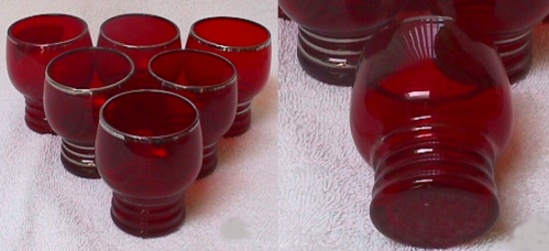West Virginia Glass Specialty Ringed Ruby Tumbler