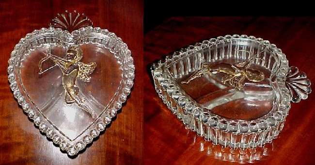 L. E. Smith #  850 Heart Candy w/ Cupid Decoration