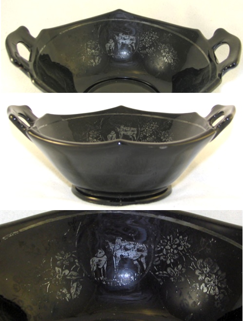 L. E. Smith Handled Bowl w/ Unknown Silver Overlay