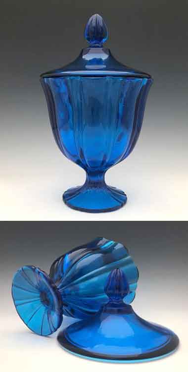 L. E. Smith # 4805 Large Ribbed Candy Jar