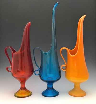 L. E. Smith # 1902 Simplicity Handled Pitcher Vase/Candleholder