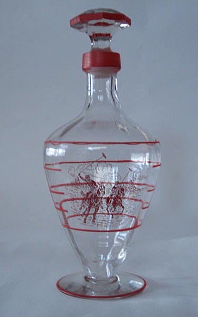 Cambridge # 983 Polo Decorate on #1321 Decanter
