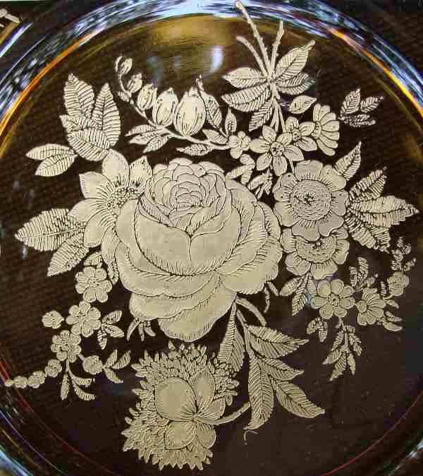 Cambridge # 722 Dresden Rose Etch Gold Encrusted