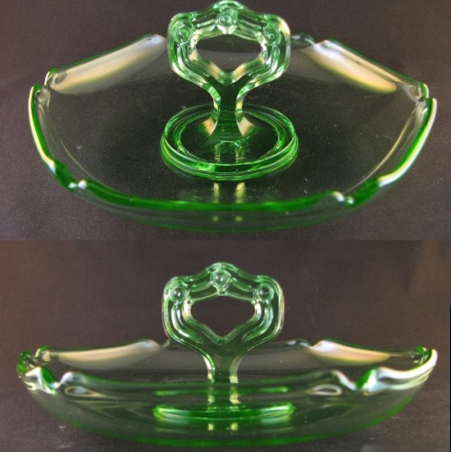 L. E. Smith #  200 Mount Pleasant Center Handled Nut Dish