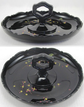 L. E. Smith Center Handle Tidbit Tray