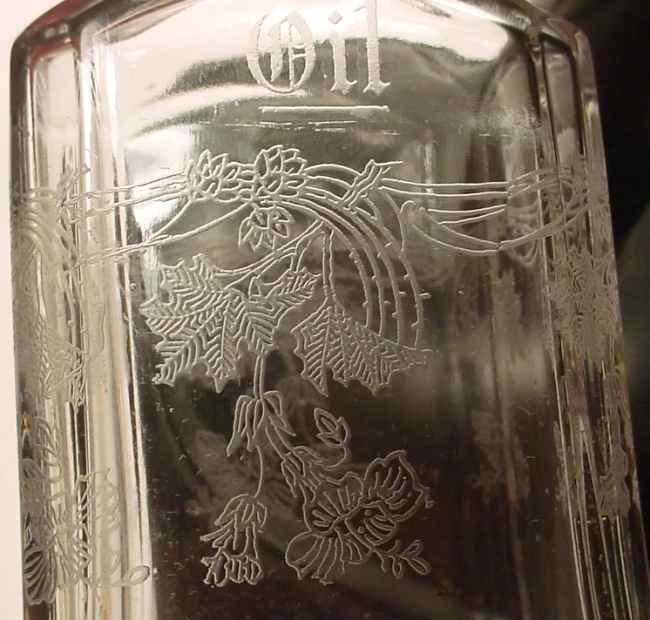 Central #  5 Scott's Morning Glory Etch on Unknown Salad Dressing Bottle