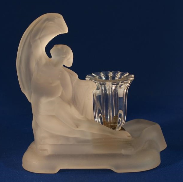 L. E. Smith Reclining Nude with Harp Candleholder