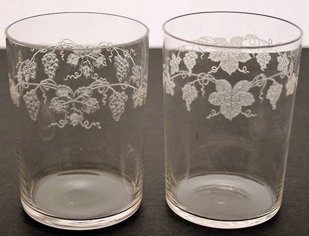 Fostoria Vintage and Morgantown Bernadette Etch Comparison