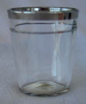Unknown Paneled Shot Glass with Silver Rim