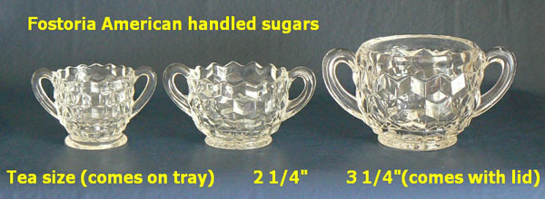 Fostoria American Sugars in Three Sizes