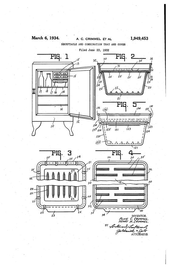 Sneath Refrigerator Container & Lid Patent 1949453-1