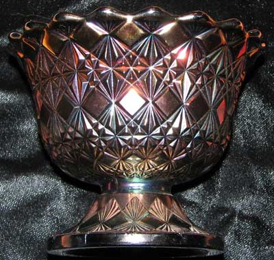 Fenton Olde Virginia Glass #9151 Fine Cut & Block Footed Nut Dish