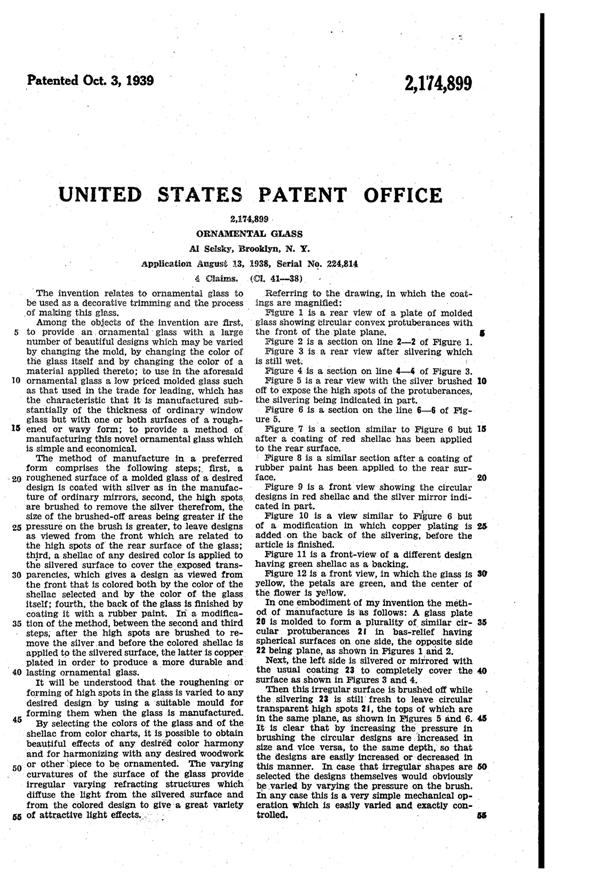 Century Metalcraft Ornamental Glass Patent 2174899-2