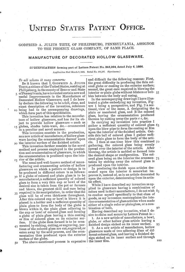 Phoenix Light Fixture Shade Patent  345264-2
