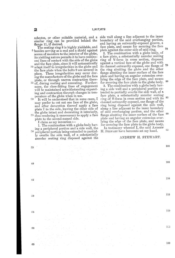 Phoenix Gasoline Pump Globe Patent 1917672-3