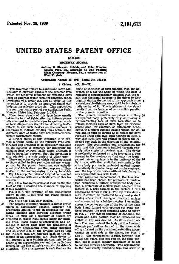 Phoenix Highway Reflector Patent 2181613-2