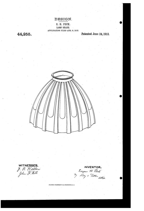 Phoenix Light Fixture Shade Design Patent D 44255-1