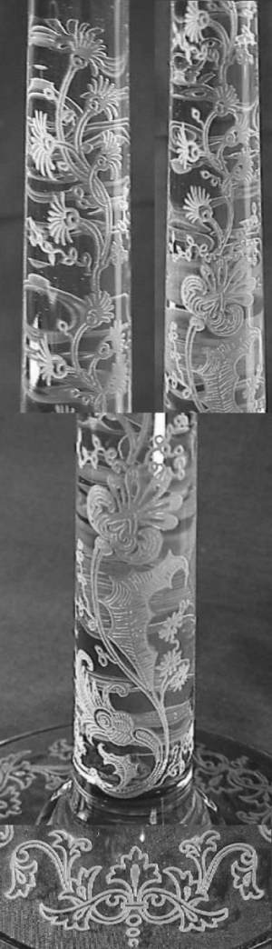 Fostoria Unnamed/Unnumbered Etch on #2324 Candlestick