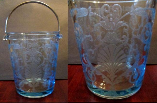 Fostoria # 278 Versailles Etch on Azure Ice Bucket