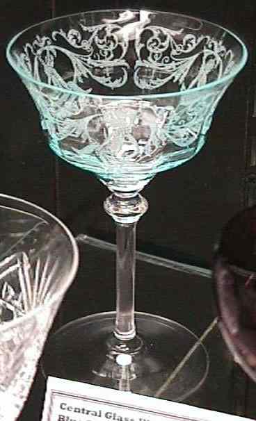 Central #1445 Blue Sherbet with Morgan Etch