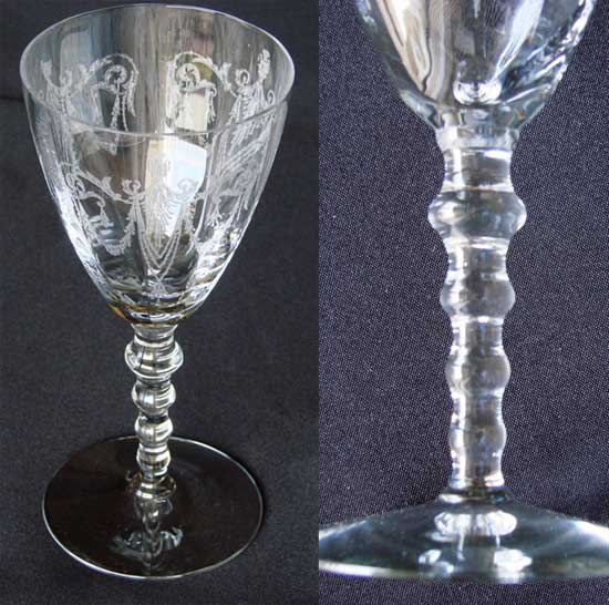 Central #1442 Goblet w/ #408 Linda Etch