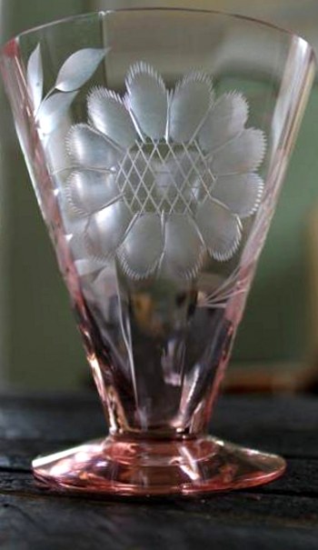 Tiffin #14185 Tumbler w/ Hughes Cornflower Cut