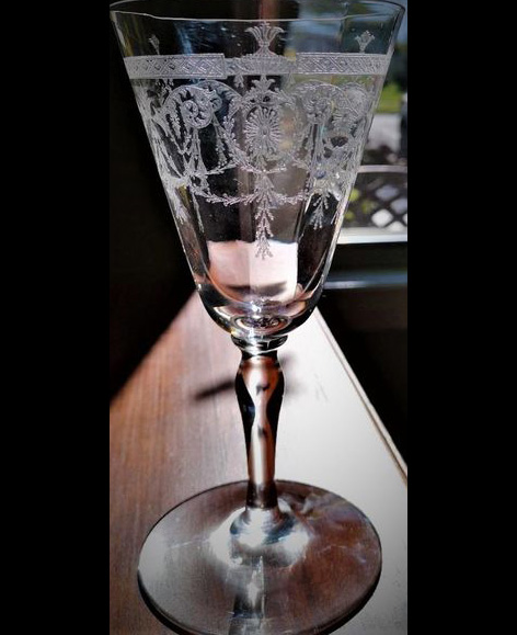 Heisey #3335 Goblet w/ #429 Zodiac Etch