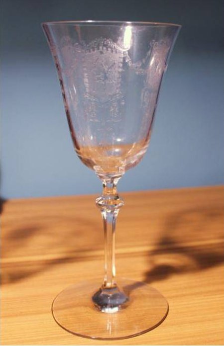 Heisey #3333 Old Glory Goblet w/ # 413 Renaissance Etch