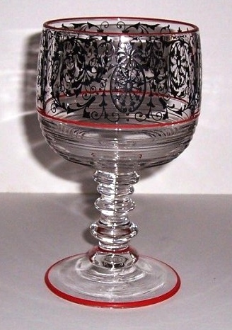 Cambridge #1402 Water Goblet w/ D1007 Decoration