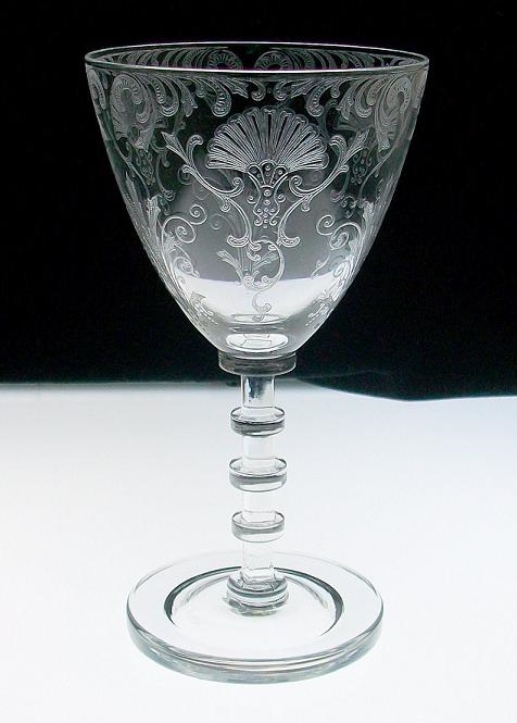 Cambridge #1936 Goblet w/ # 775 Firenze Etch