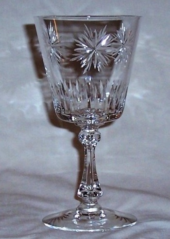 Cambridge #3725 Goblet w/ Engraved Star #1016
