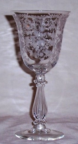 Cambridge #3575 Stradivarius or Regency Stem with Portia Etch