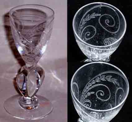 Cambridge #3795 Allegro Cordial with Paisley  Etch
