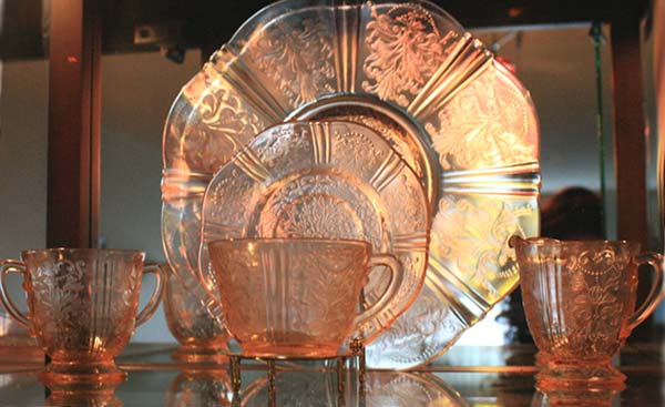 Macbeth-Evans American Sweetheart Torte, Cup and Saucer,  and Cream and Sugar