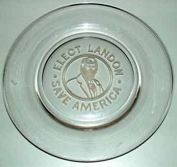 Heisey #9086 Alf Landon Plate