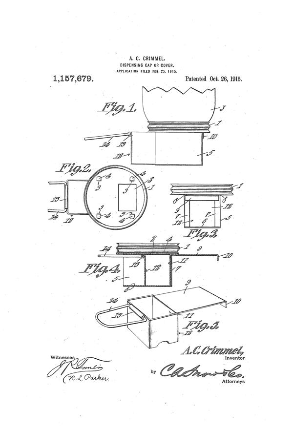 Sneath Dispenser Cover Patent 1157679-1