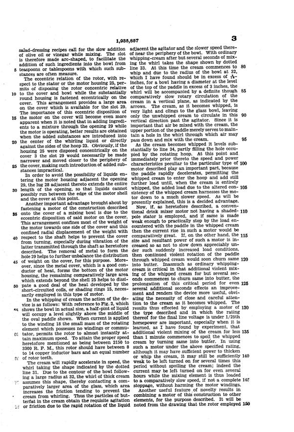 Vidrio Products Electric Cream Whipper & Drink Mixer Patent 1935857-4